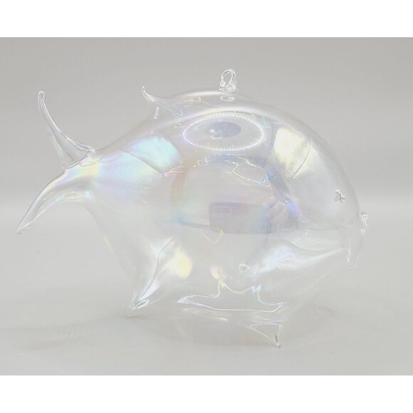 Silvestri Iridescent Blown Glass Fish W/ Hanging Loop Handcrafted Home Décor - Picture 4 of 7